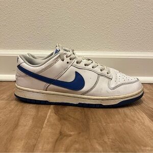 Nike Dunk Low Mens 9 White Hyper Royal DV0831-104 Sneaker Shoe Low Top Lace Up